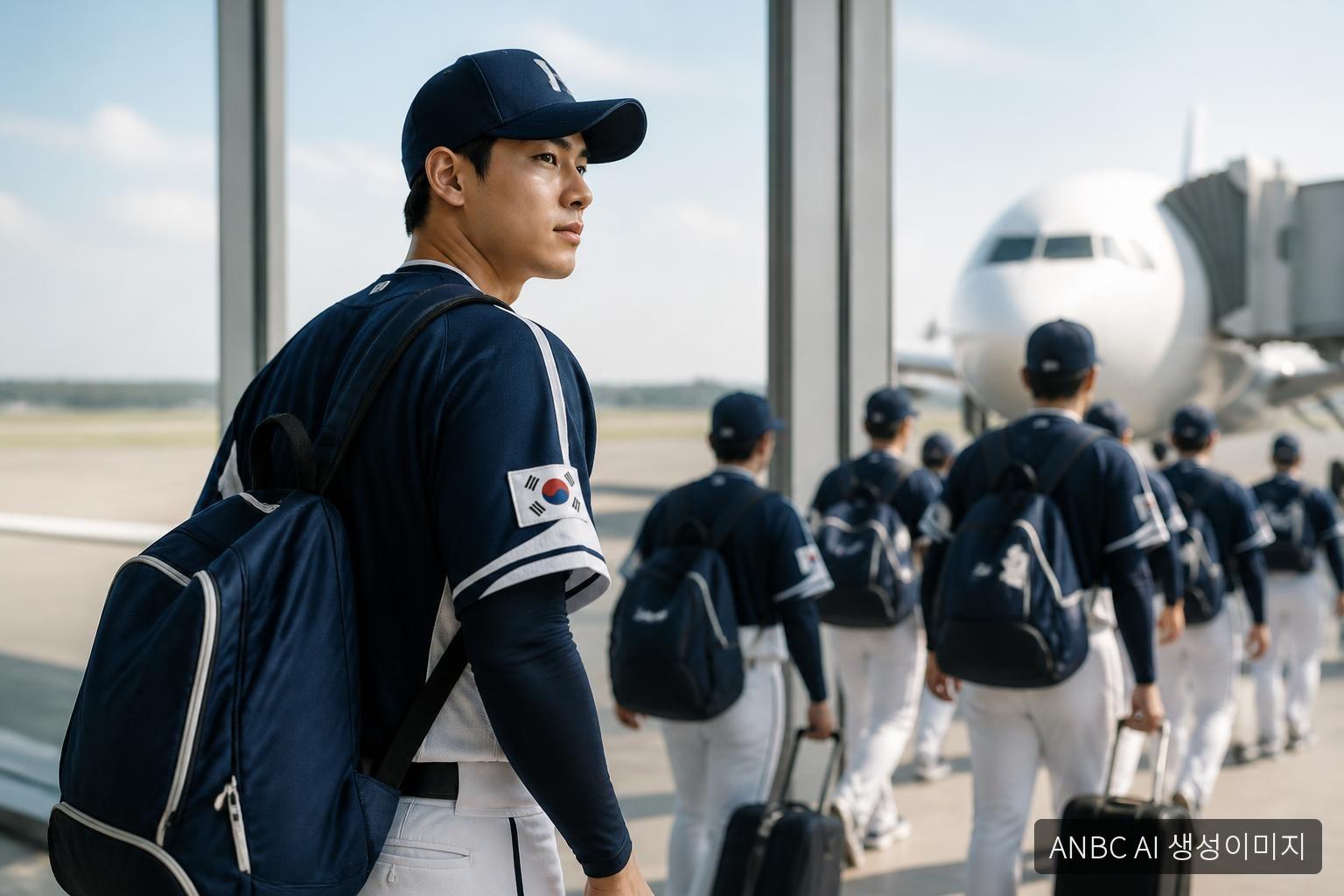 한국 야구대표팀 출국…김도영 아시안게임 1번타자 기용