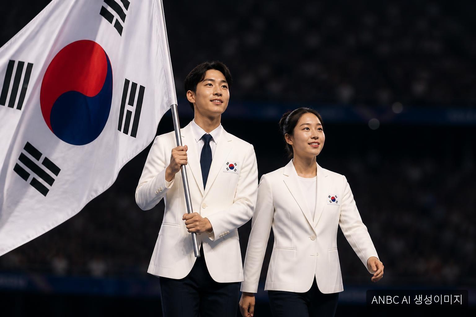 신유빈, 김동용과 함께 한국 선수단 공동 기수로 개회식 입장