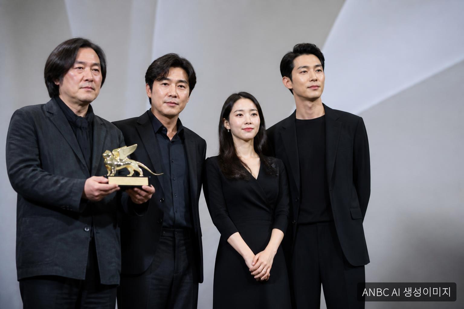 [영상] ‘빛나는 은사자상 들고’ 이창동 감독-설경구-조여정-조인성, ‘가능한 사랑’ 언론시사회 포토타임