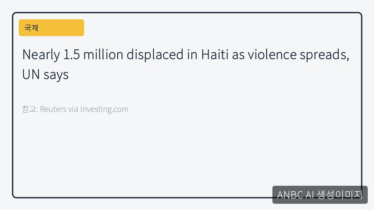 Nearly 1.5 million displaced in Haiti as violence spreads, UN says