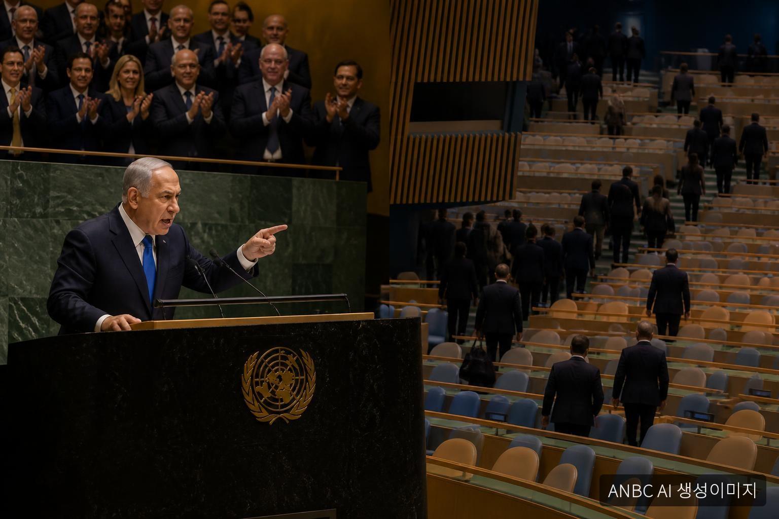 Netanyahu’s UN belligerence wins cheers at home as world walks out