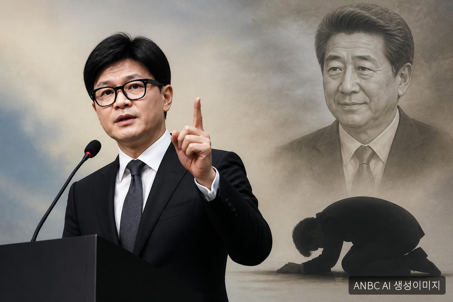 與 “한동훈, 노무현에 무릎 꿇고 사과해야” 韓 “고발해보라, 제 말이 팩트”