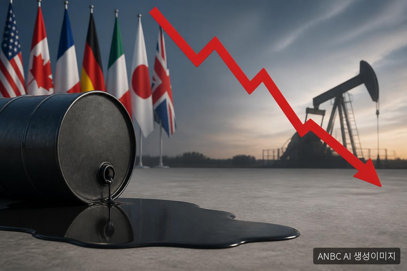 G7 비축유 1억배럴 방출 합의에 국제유가 급락…WTI 장중 5%↓