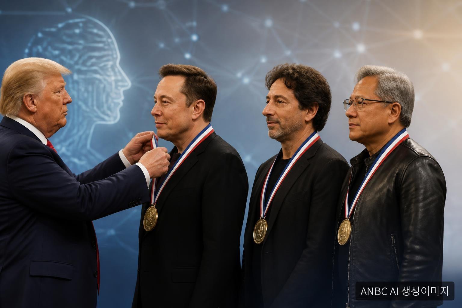 트럼프, 머스크·브린·황 등 AI 빅테크 CEO에 과학훈장