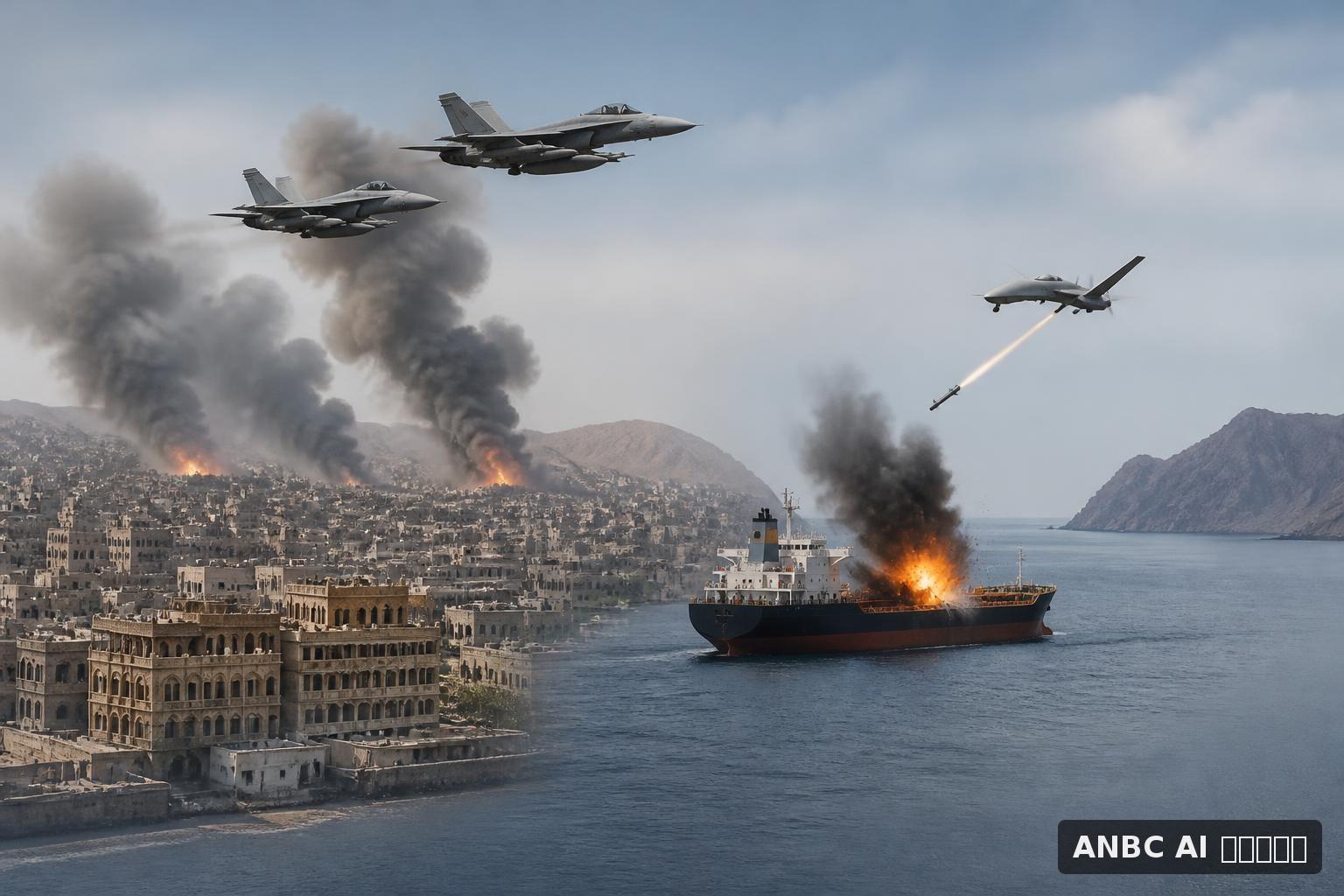Airstrikes on Yemen's capital, drone hits vessel in Strait of Hormuz, and other Mideast developments