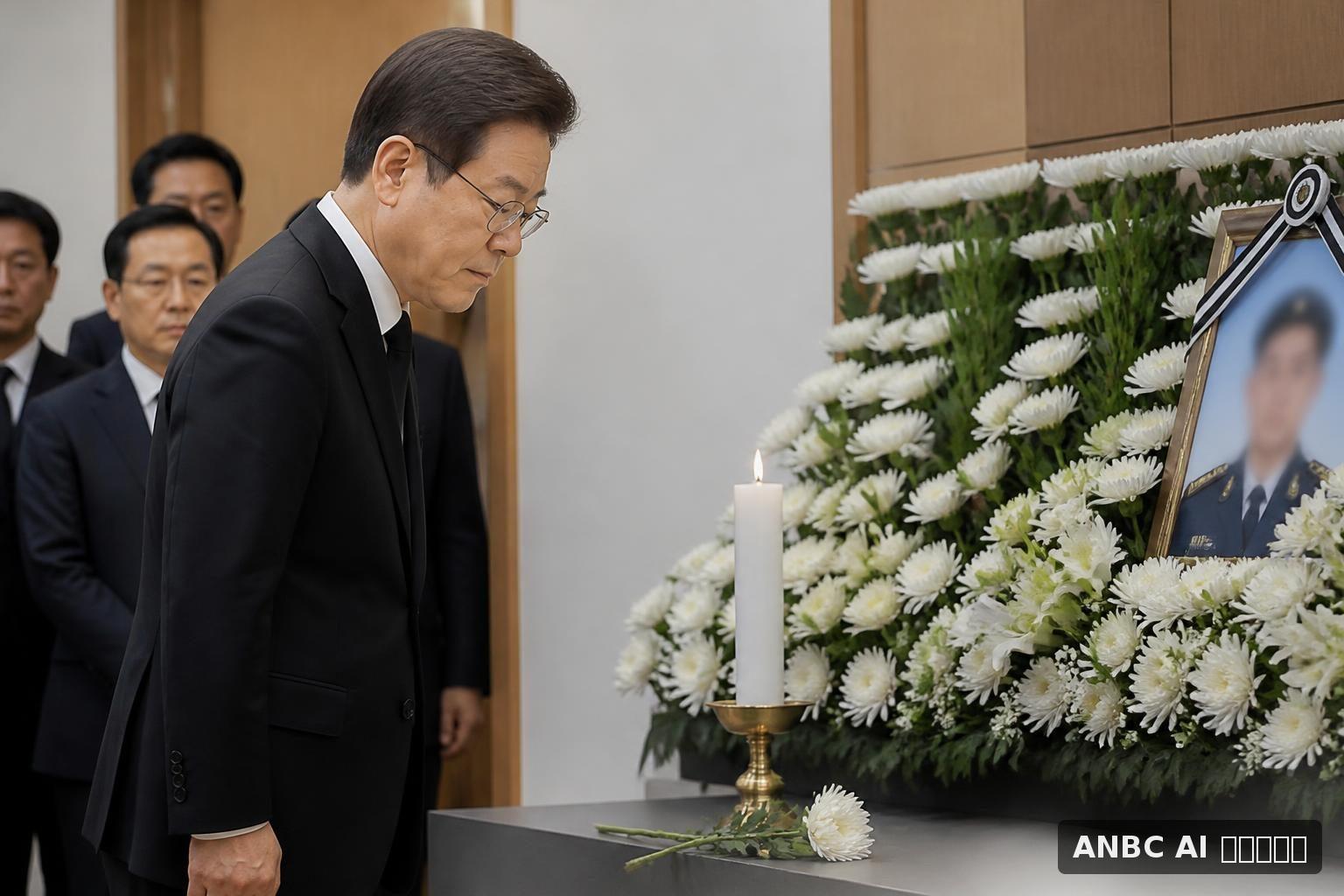 [속보]이 대통령, 부천 공장 화재 순직 소방관 조문