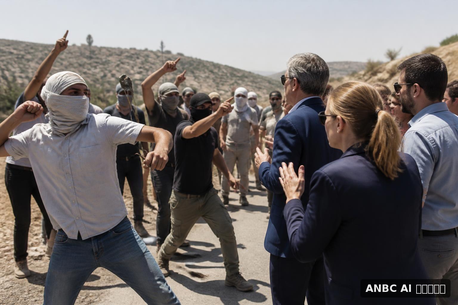 Masked settlers attack European diplomats in the occupied West Bank