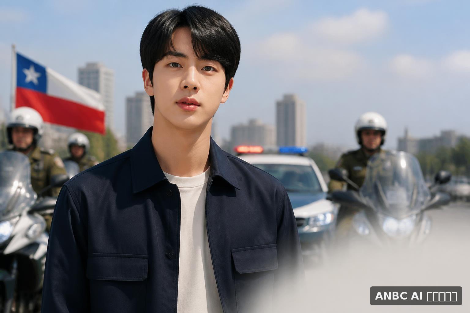 '월와핸' 파워! 방탄소년단 진, 칠레 경찰 안전 캠페인 빛냈다
